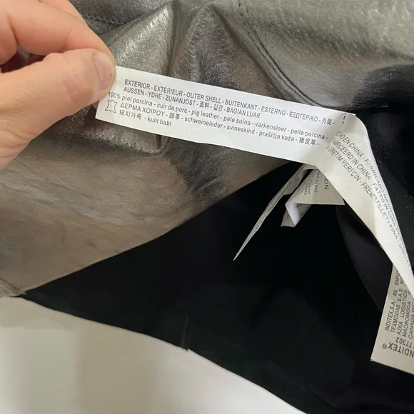 Zara Silver Button-Front Leather Pencil Skirt - Picture 8 of 8